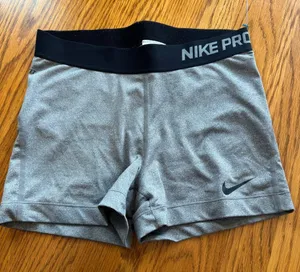 Nike PRO Training‎ Shorts  Grey/Black Women's Size Medium 3" thumbnail 1