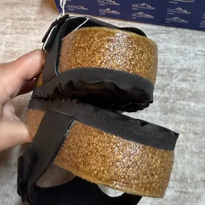 Birkenstock Gizeh 36 Womens 5 Mens 3 Black Leather Cork Sandals Regular Fit New thumbnail 6