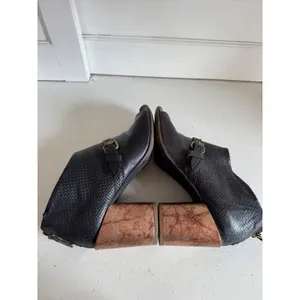 A.S.98 black marbled block heel peep toe ankle booties‎ size 40 (US 9-9.5) thumbnail 8