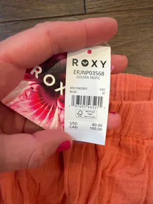 Roxy Apricot Golden Tropics Wide-Leg Pants Size Medium NWT - C72-017 thumbnail 5