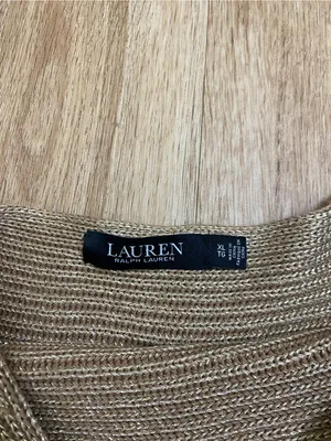 Ralph Lauren Tan Ribbed Boatneck Sweater thumbnail 3