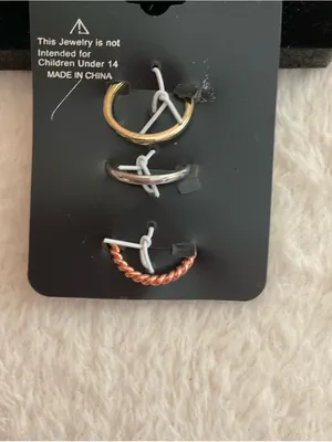 Accessory Label Mixed Metal Ring Set — Gold, Rose Gold, Silver thumbnail 5