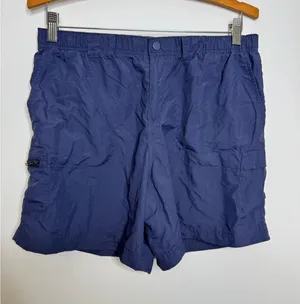 Columbia Cargo Shorts Womens Medium Blue Excellent Nylon Hiking Outdoor Pockets thumbnail 1