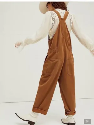 Free People Hunter Denim Overalls Size Small thumbnail 2