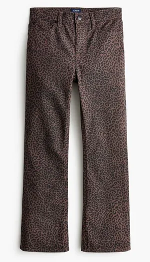 J.Crew Factory | NWOT Leopard Mid-Rise Flare Crop Jeans | Sz 26 thumbnail 1