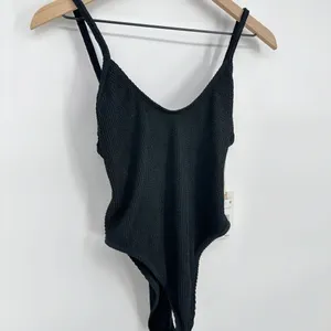 NEW Good American Always Fits One Piece Swimsuit Crinkle Black Women's 1/2 S/M thumbnail 4