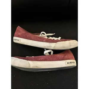 Seavees Shoes Sneaker Womens Sz 8.5 Monterey Varsity Red‎ Suede Perforated thumbnail 8