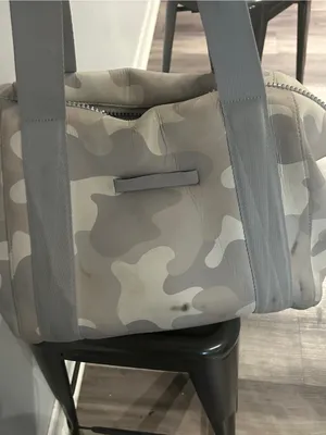 Dagne Dover Camouflage Neoprene Tote in Taupe & Gray thumbnail 11