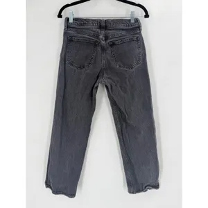Abercrombie & Fitch The Baggy Low Rise Jeans Women's Size 25‎ Dark Gray Grunge thumbnail 6