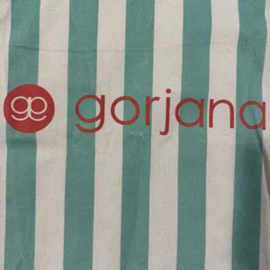 Gorjana Mint and Cream Striped Tote thumbnail 2