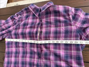 L.L.Bean purple plaid fleece-lined flannel shirt jacket Women’s Size M Medium thumbnail 11