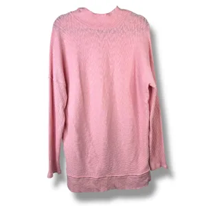 We The Free Pink Free People Casey Ribbed Knit Mock Neck Tunic Longline Sweater thumbnail 6