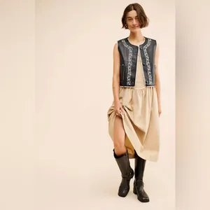 Free people Travelers Reversible Leather Vest thumbnail 4