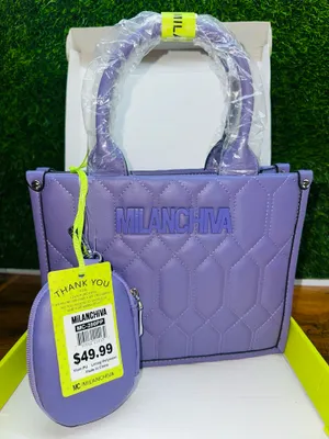 MILANCHIVA Purple Quilted Handbag with Pouch NWT thumbnail 6