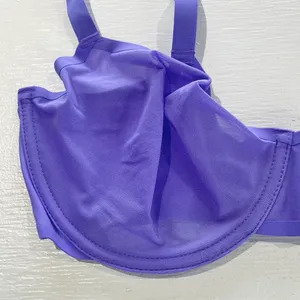 New Aerie SMOOTHEZ Mesh Unlined Underwire Balconette Bra Purple Size 34DDD thumbnail 4