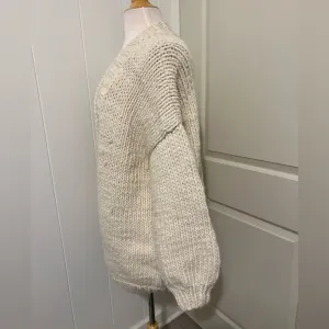Handmade Heavy Knit‎ Crochet Open Cardigan Sweater Oversized Chunky Fall Grandma thumbnail 3