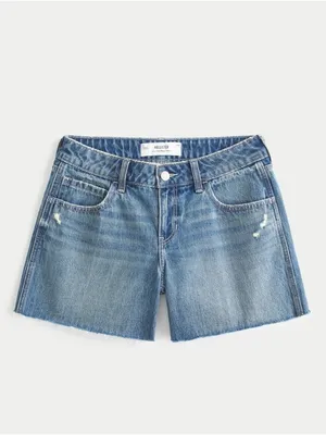 Hollister Classic Blue Denim Women's Shorts - Casual Cutoff Style thumbnail 3