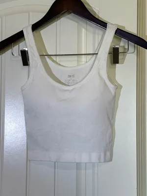 Pro-Fit Seamless Ribbed Sports Bra L NWOT White thumbnail 1