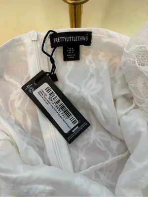 PrettyLittleThing White Lace Long Sleeve Mini Dress thumbnail 5
