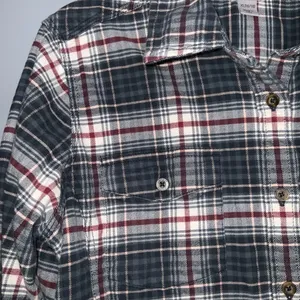 Carhartt Gray Red & White Mid Weight Flannel Button Front Long Sleeve Shirt XL thumbnail 3