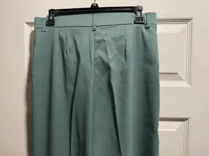 ZARA Wide-Leg Pants High-Waisted Medium sage NWT thumbnail 4