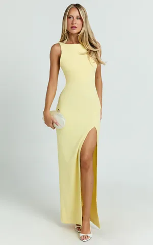 New Showpo Indi Maxi Dress Boat Neck Bodycon Dress Size Large MSRP $129 thumbnail 3