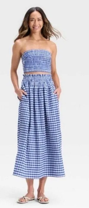 Universal Threads blue gingham set thumbnail 1