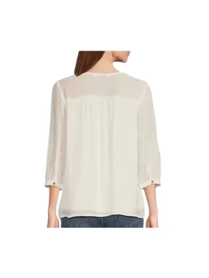 Anthropologie Fig And Flower Gauzy Top White Size XL Boho Cottagecore Coastal thumbnail 12