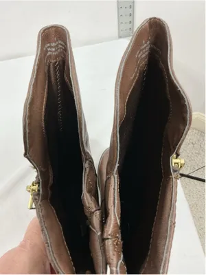 Womans Excellent Condition Quilted 1/4 Zip Riding Boots Size 6 Brown thumbnail 5