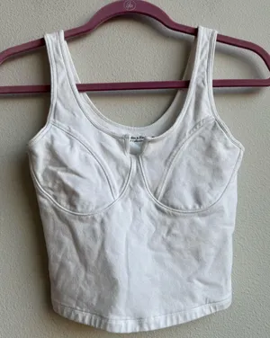 Abercrombie & Fitch Soft AF White Corset Crop Top Size XS Summer Vacation thumbnail 1
