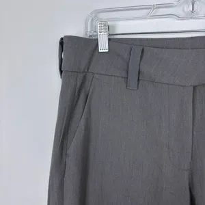 American Eagle Baggy Flare Trouser Grey Flat Front Office Business Casual 10 thumbnail 5