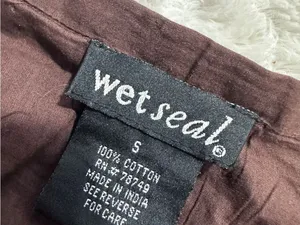Wet Seal Brown Sequin Tiered Midi Skirt Boho Festival Y2K Size Small thumbnail 6