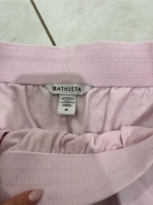 NWT Athleta Ballet Pink Airy Cotton Terry Shortie Shorts Size Medium $59 thumbnail 4