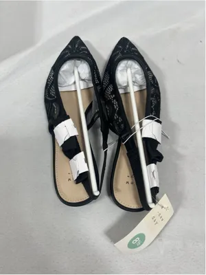 Womans New A New Day London SlingBack Flats 8.5 Black Pointed Toe Lace Fabric thumbnail 3