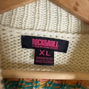 Rock&roll ladies Cozy Knit Sweater with Fringe Details western rodeo size XL thumbnail 6