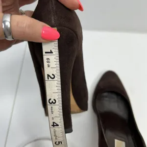 Michael Kors Collection Size 7 Pumps Heels Brown Suede Platform Designer Italy thumbnail 9