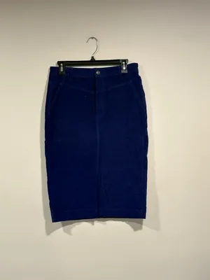 We The Free Deep Blue Corduroy Pencil Skirt thumbnail 2