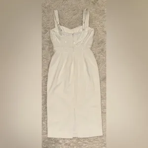 NWOT Dress The Population Silvia Sequin Bodycon Midi Dress WHITE Sz S thumbnail 4