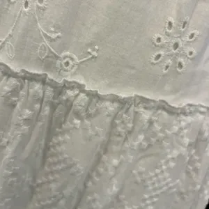 Sangria White Midi Dress Y2K Eyelet Baby Doll Halter Side Zip Cotton Size 8 FLAW thumbnail 11