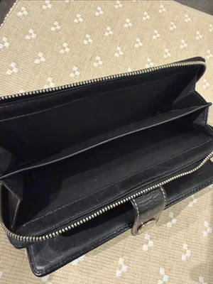 Coach Signature Jacquard‎ Slim Envelope Wallet Black Gray Leather Trim OS thumbnail 9