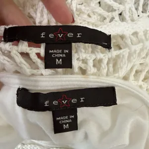 Vtg Y2K Fever M Medium Dress Crochet Open‎ Knit Sheer Lined Romantic Beachy Boho thumbnail 8