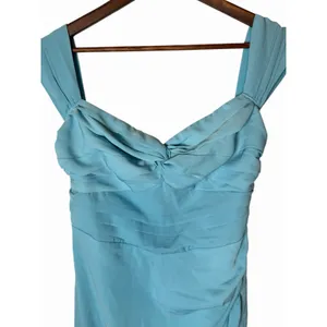 Womens Abercrombie & Fitch Off-The-Shoulder Ruched Midi Dress BLUE SMALL thumbnail 7