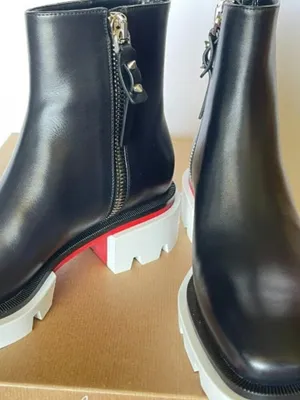 CHRISTIAN LOUBOUTIN Maxi Calfskin Red Sole Ankle Boots Eur 38/ US 8 thumbnail 10