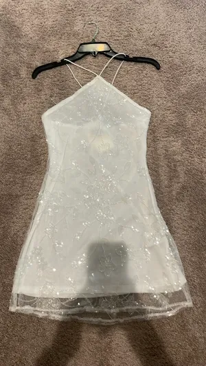 Peppermayo White Beaded Halter Mini Dress thumbnail 2