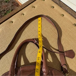 Talbots Rich Brown Leather Satchel with Gold Hardware thumbnail 10