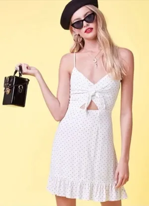 ✨HP✨Lottie Moss White with Black Polka Dot Mini Dress✨ thumbnail 1