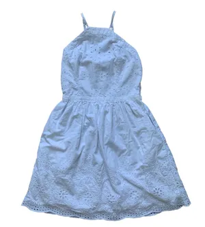 Abercrombie & Fitch White Eyelet Mini Dress S thumbnail 1