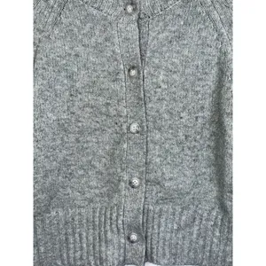Abercrombie & Fitch Gray Wool Long Sleeve Cropped Cardigan Sweater Womens Size M thumbnail 5
