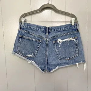 Agolde Blue Medium Wash Denim Grudge Parker Distressed Vintage Fit Shorts 30 thumbnail 5