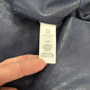 OFFLINE by Aerie Crossover Leggings Womens XL Navy Blue Crackle Yoga‎ Pilates thumbnail 11